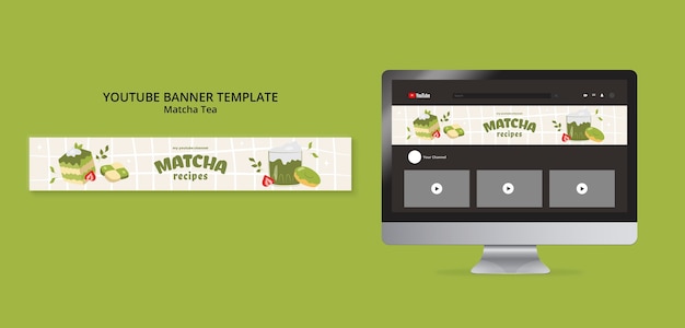 Matcha tea template design