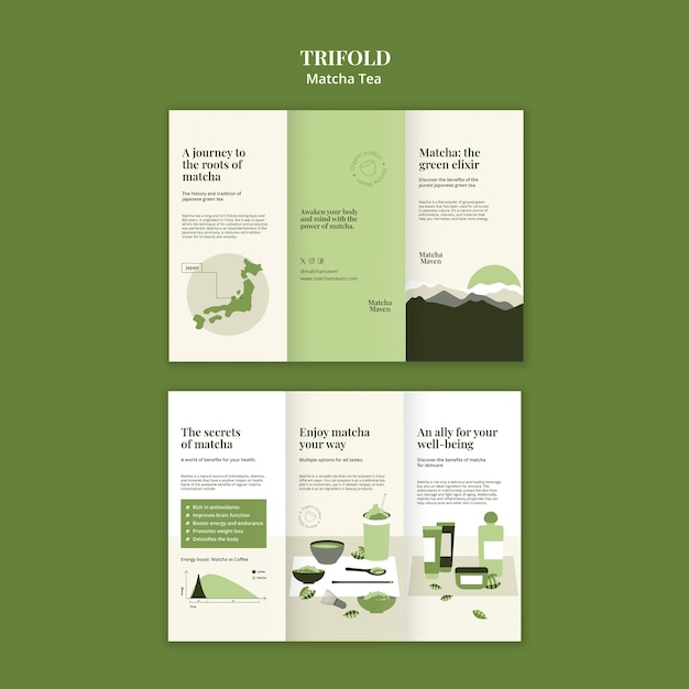 Free PSD matcha tea template design