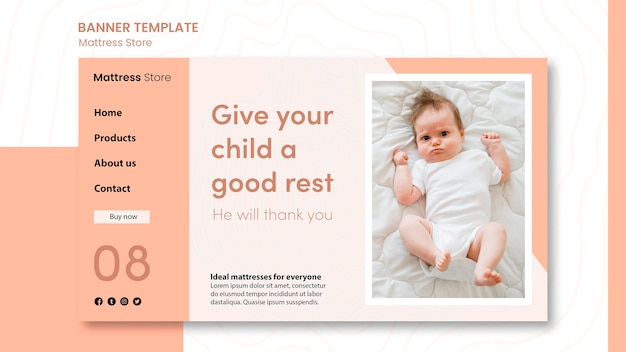 Mattress store ad banner template