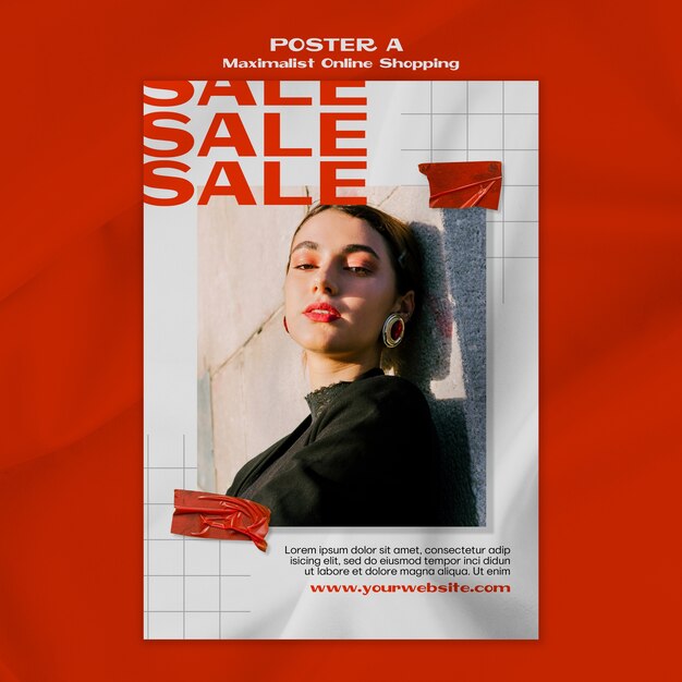 Maximalist online shopping poster template