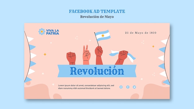 Free PSD may revolution facebook template