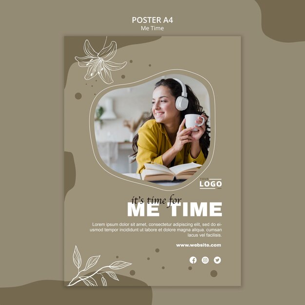 Me time poster template concept