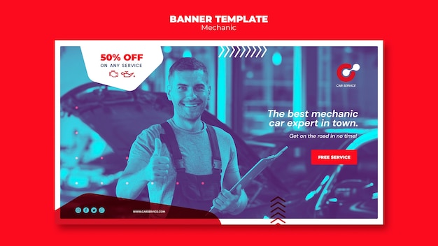 Mechanic banner template concept