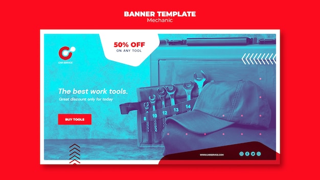 Free PSD mechanic banner template theme