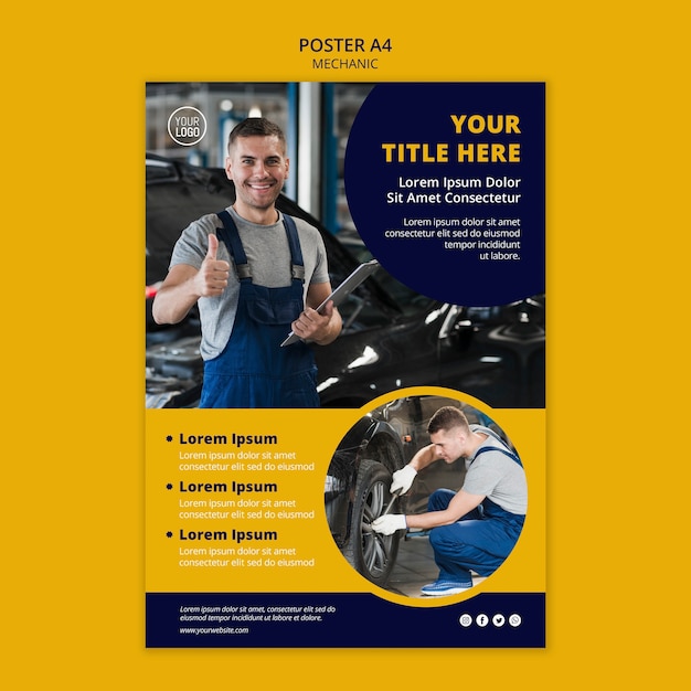 Mechanic business poster template