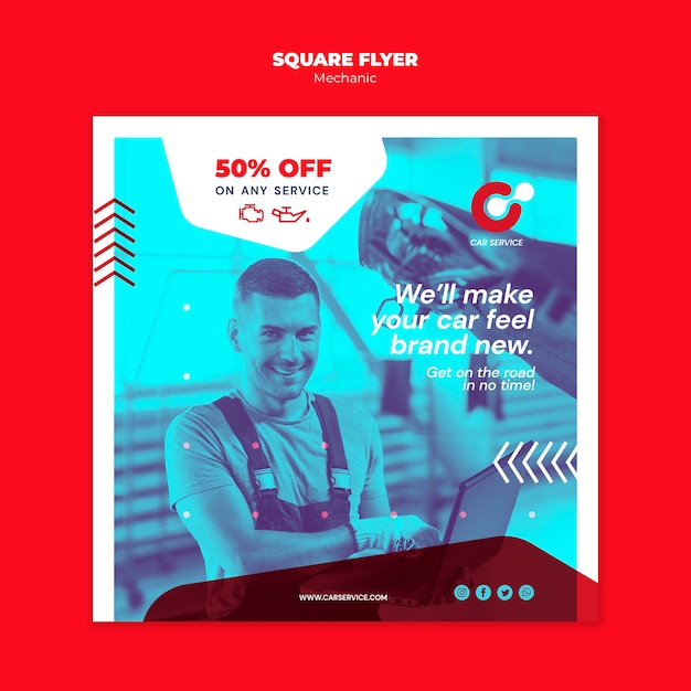 Mechanic flyer template theme