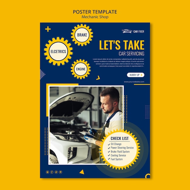 Free PSD mechanic shop ad poster template