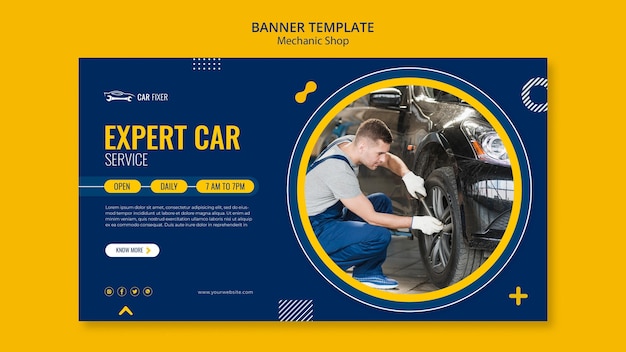 Free PSD mechanic shop banner template