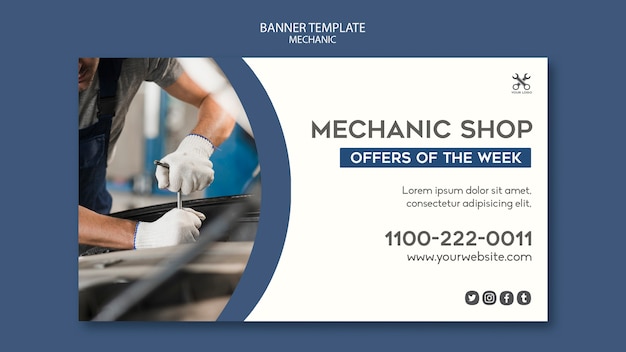 Mechanic shop template banner