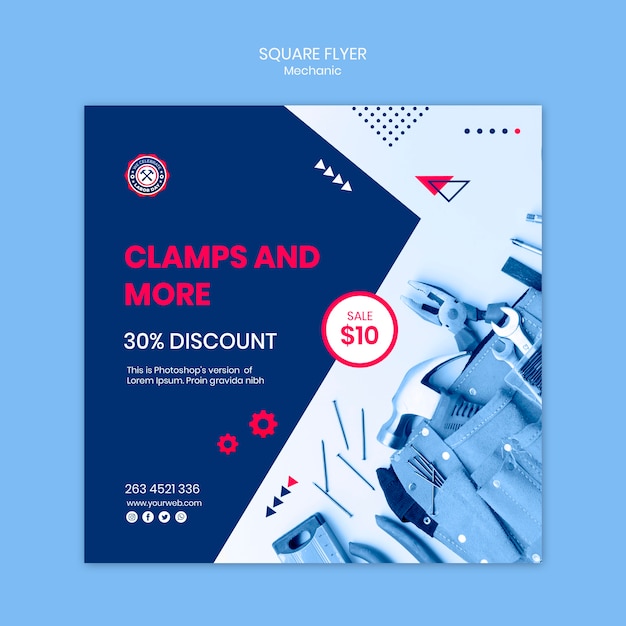 Free PSD mechanic theme flyer template