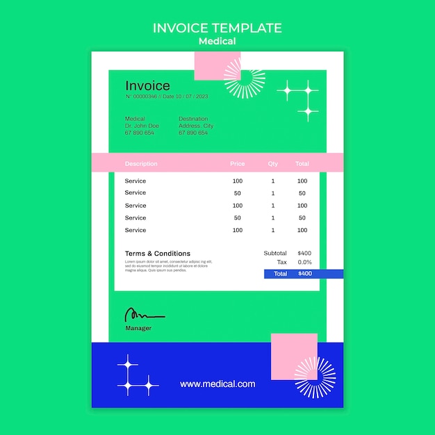 Free PSD medical aid invoice template