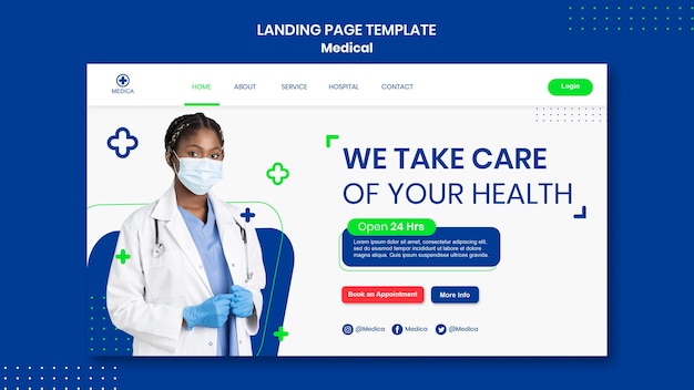 Medical aid landing page template