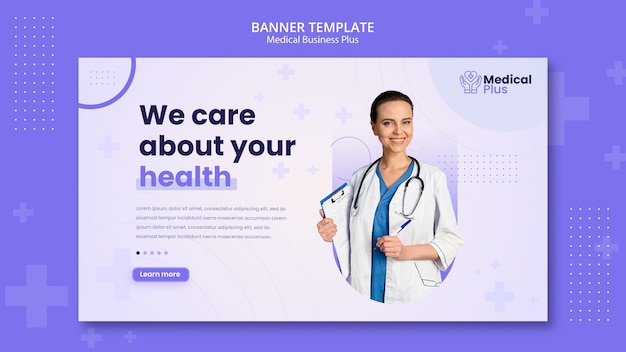 Free PSD medical business horizontal banner template