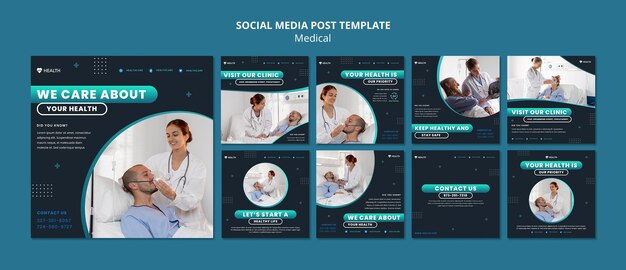 Medical care social media post template