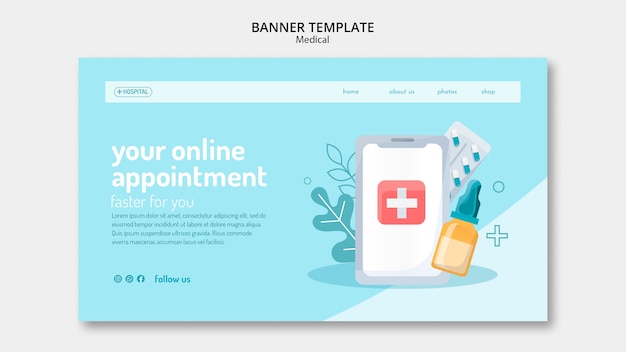 Free PSD medical center landing page template