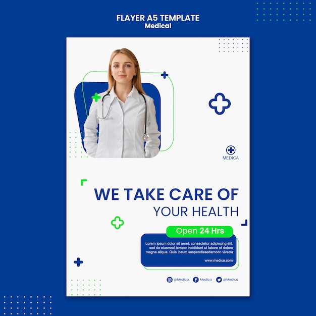 Medical concept flyer template