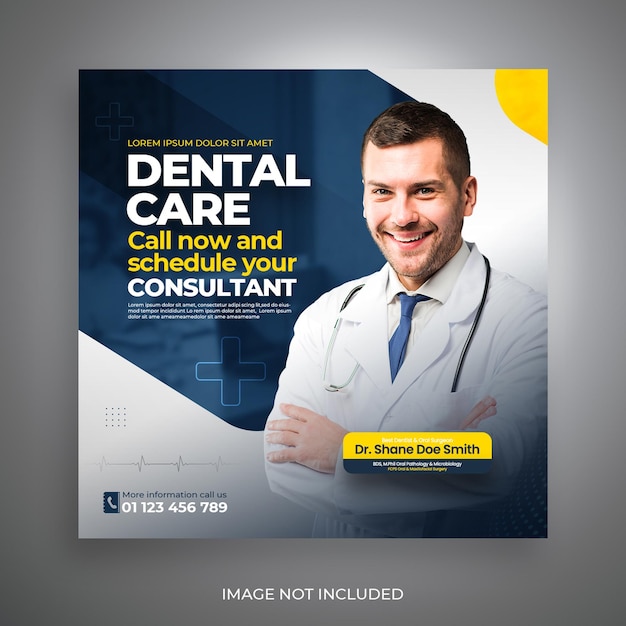 Free PSD medical health banner about dental surgery web banner template