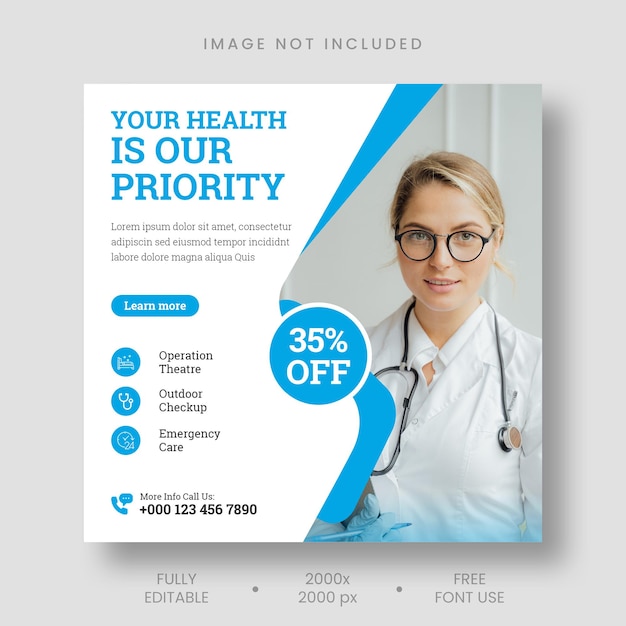 Medical health social media and Instagram post banner