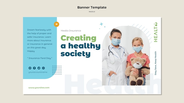 Medical horizontal banner template