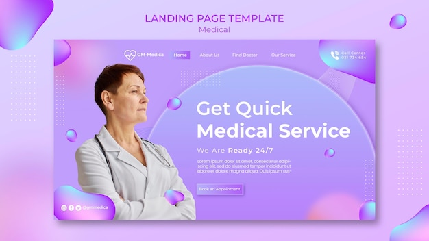 Free PSD medical landing page template