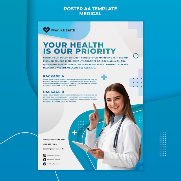 Free PSD medical poster template