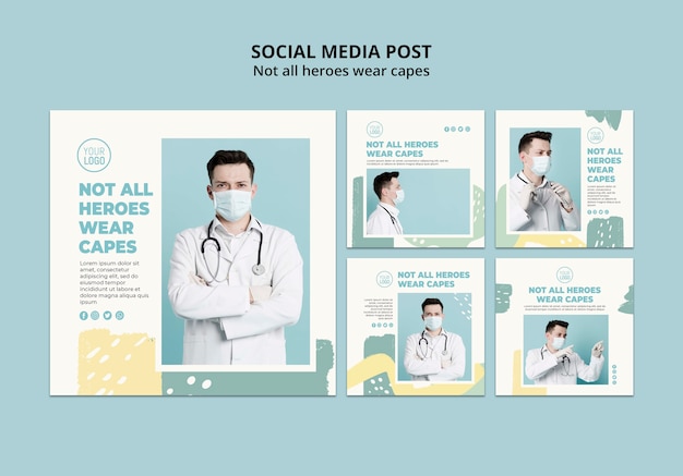 Free PSD medical professional social media post