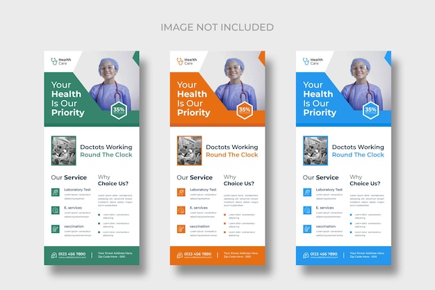 Free PSD medical rack card or dl flyer templates