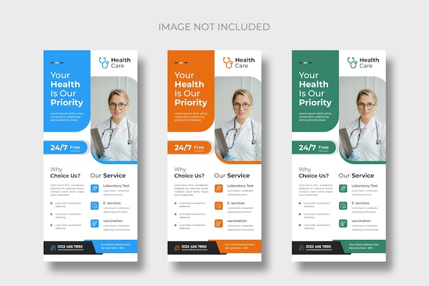 Free PSD medical rack card or dl flyer templates