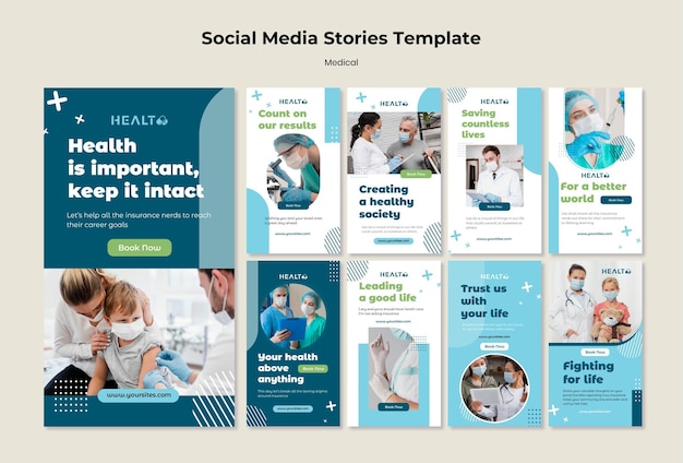 Free PSD medical social media stories template