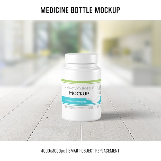 Free PSD medicine bottle mockup