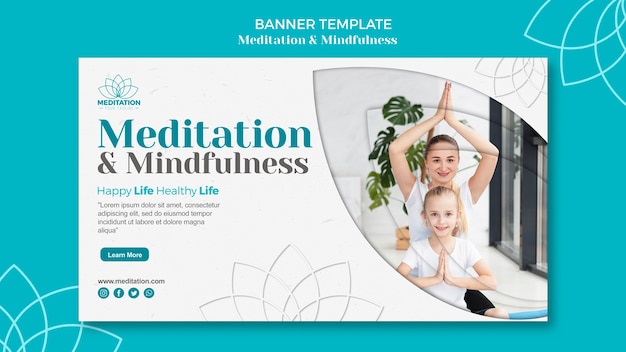 Free PSD meditation banner template concept