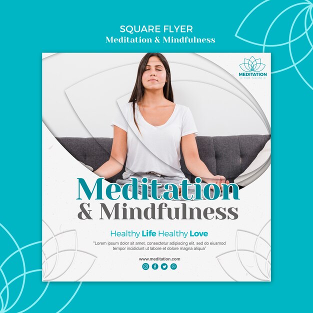 Meditation flyer template theme