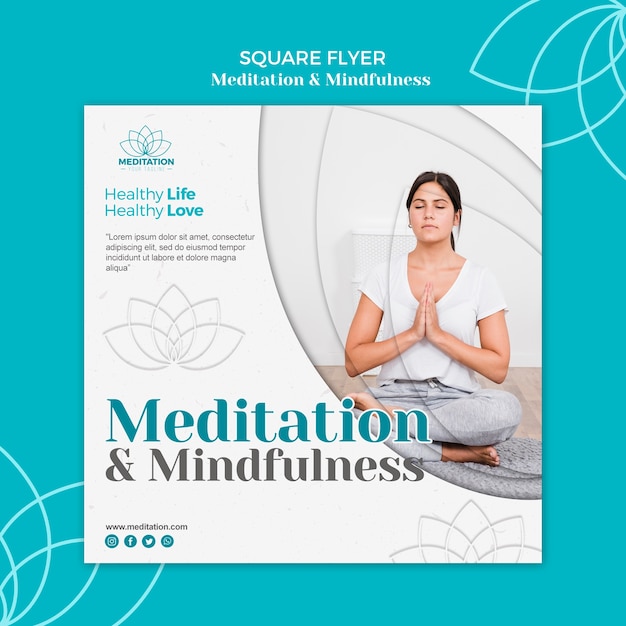 Meditation flyer template