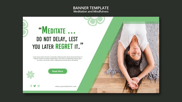 Free PSD meditation and mindfulness banner template