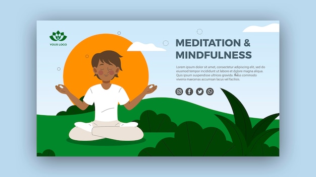 Free PSD meditation and mindfulness banner template