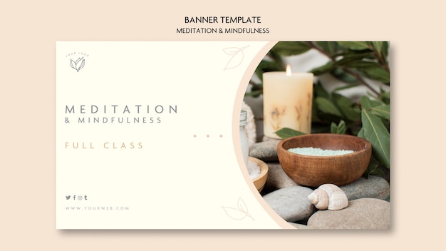 Free PSD meditation and mindfulness banner theme