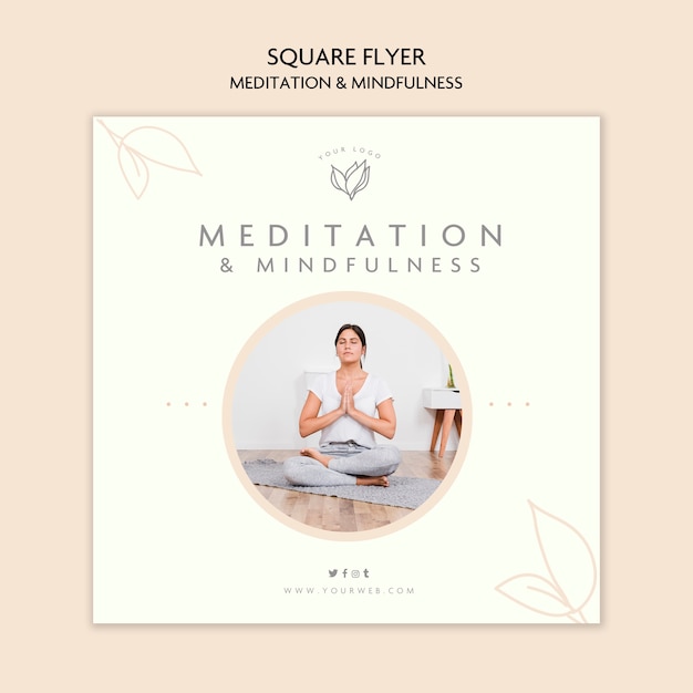 Free PSD meditation and mindfulness flyer