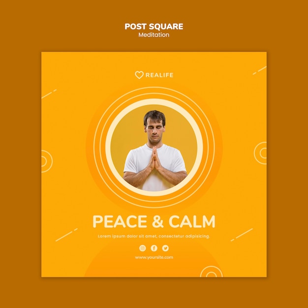 Meditation peace and calm post square