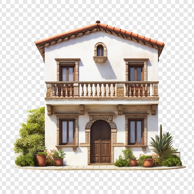 Free PSD mediterranean house isolated on transparent background