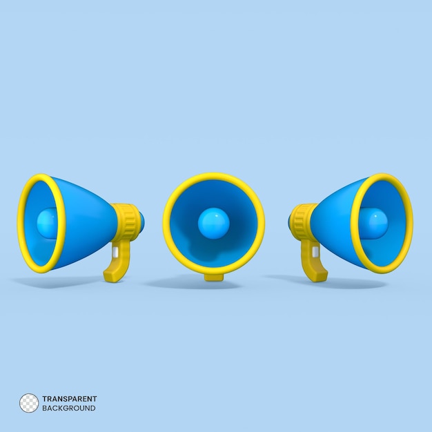 Free PSD megaphone 3d rendered isolated icon