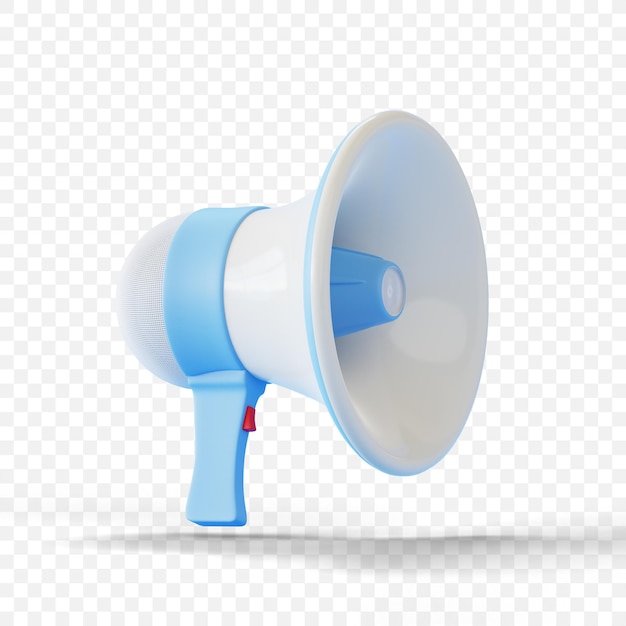 Free PSD megaphone isolated 3d render icon illustration