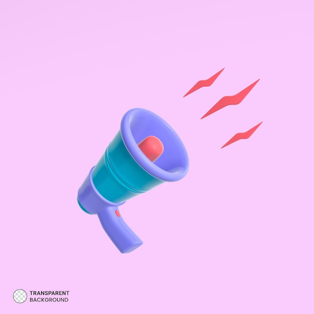 Megaphone isolated icon 3d render illustration