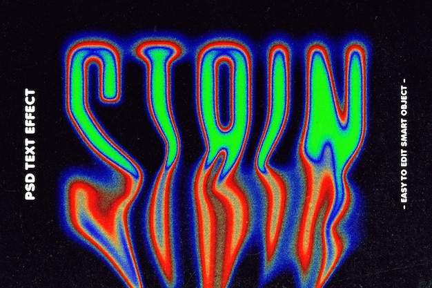 Melting style stain text effect