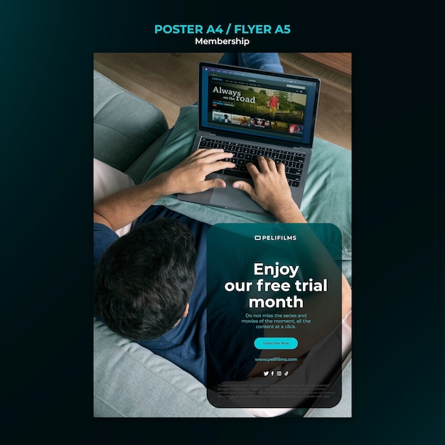 Free PSD membership poster template