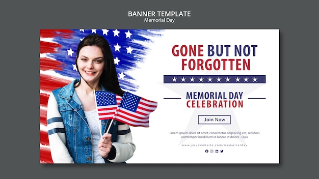 Memorial day concept banner template