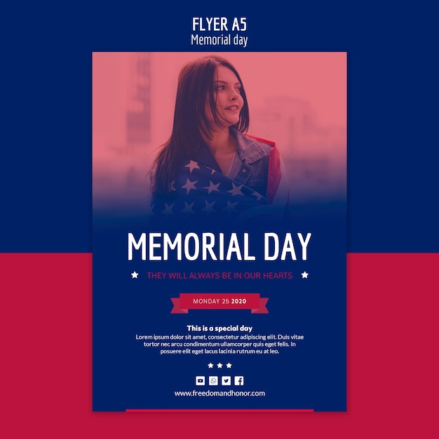 Free PSD memorial day flyer template