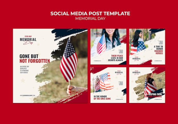 Free PSD memorial day instagram post templates