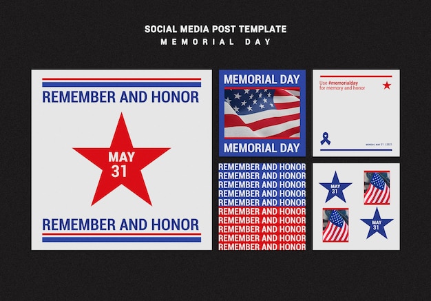 Free PSD memorial day instagram posts