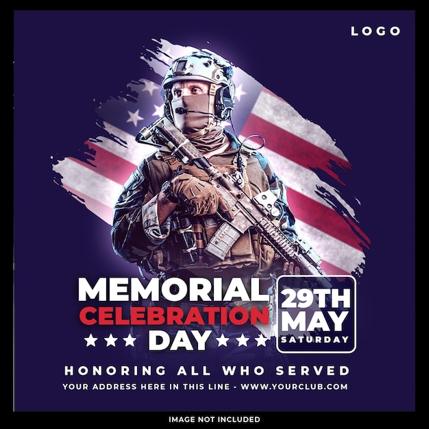 Free PSD memorial day post design template