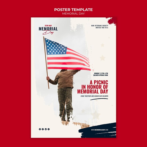 Memorial day poster template